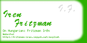 iren fritzman business card
